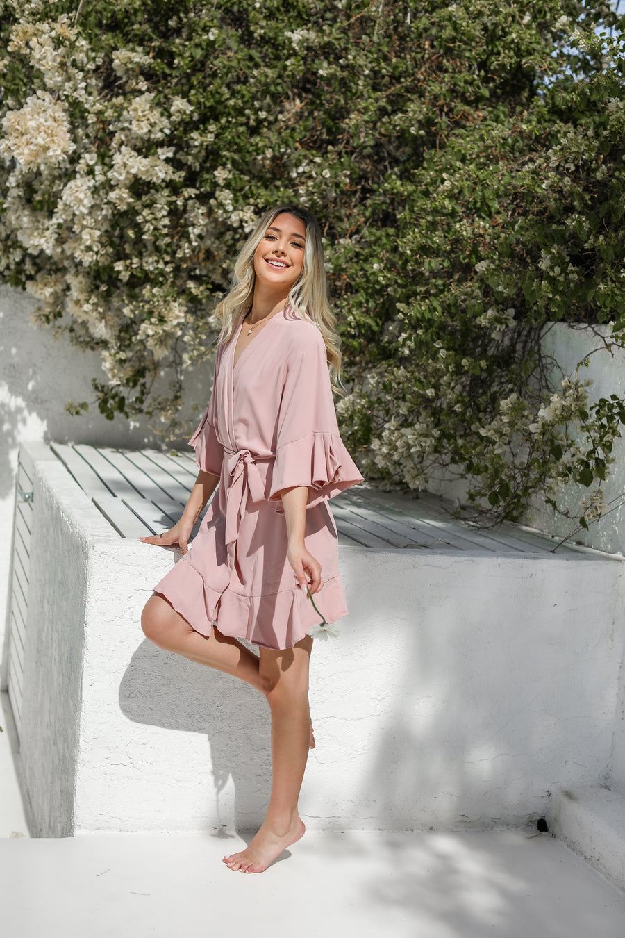 Bridal Party Ruffle Robe (Wild Rose)
