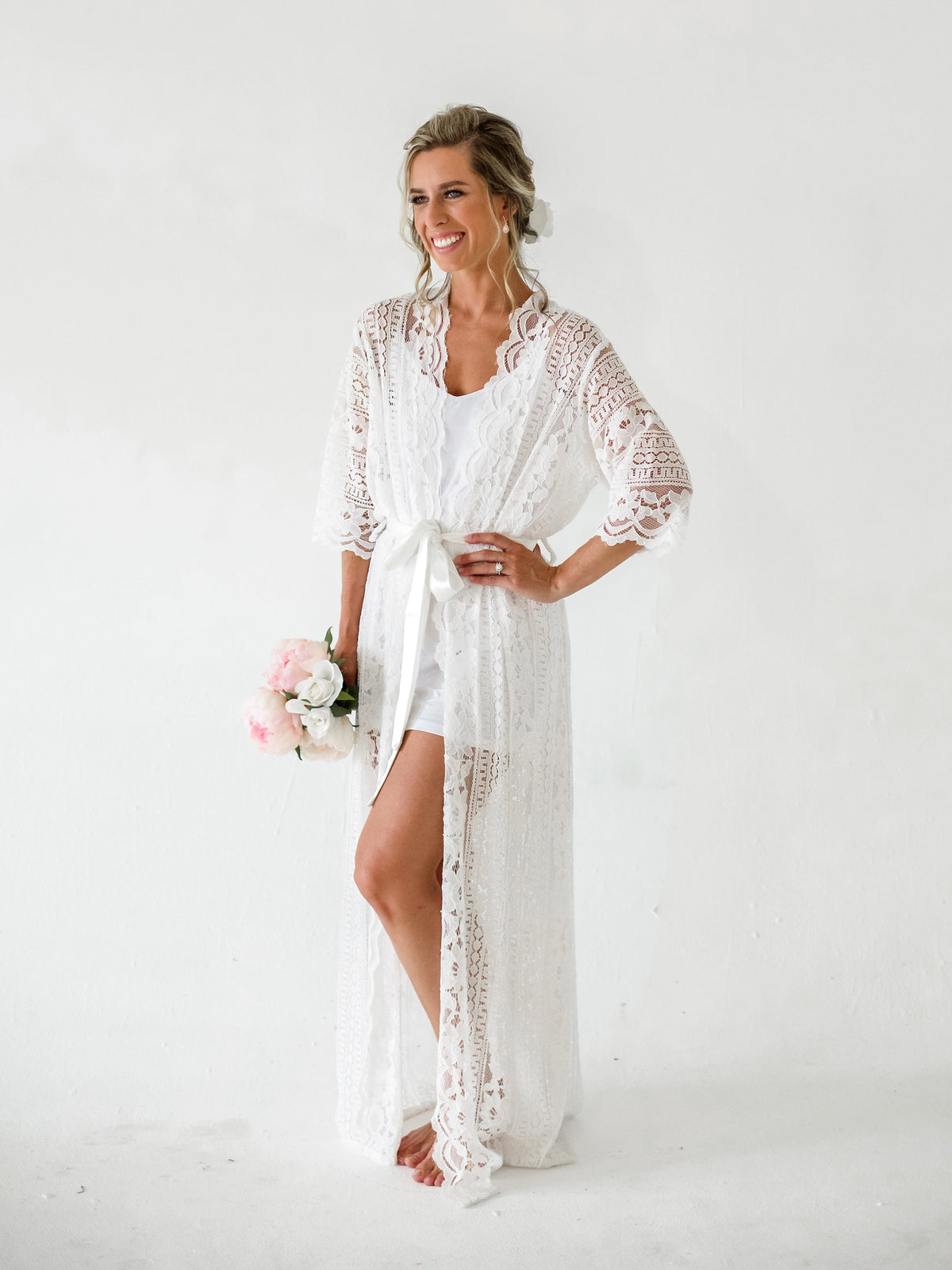 Maxi Bridal Lace Robe