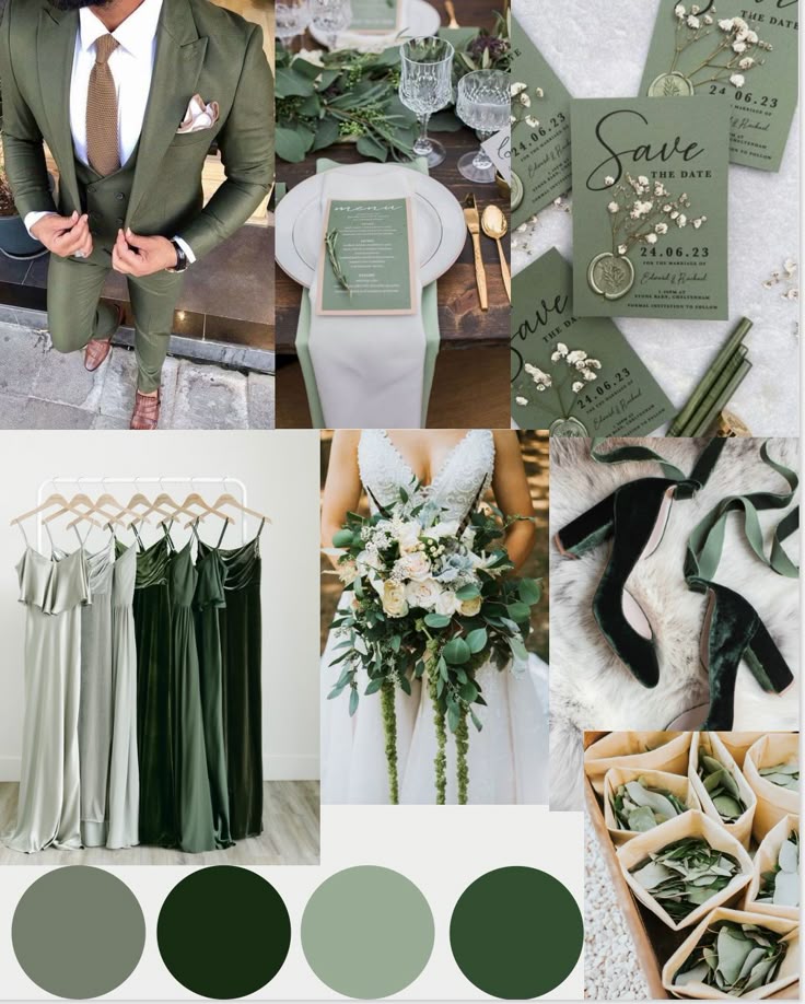 Winter Sage and Emerald Green Wedding Inspiration