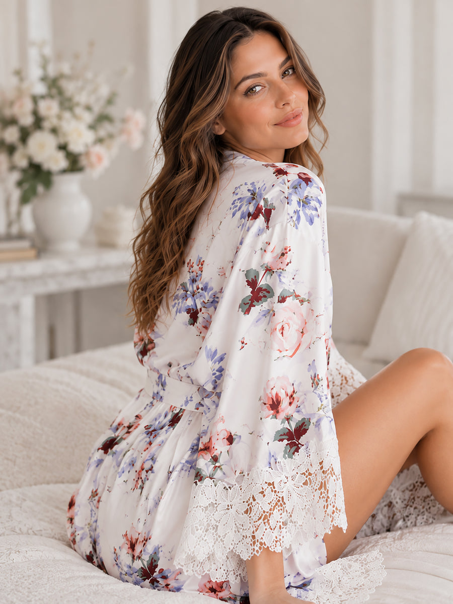 Floral Lace Robe (WHITE)